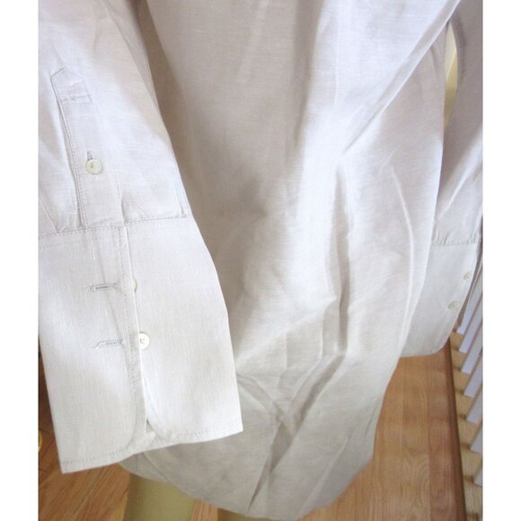 Vintage J. Crew Linen Blend Light Beige Tunic Style Button Down Shirt, XS - Picture 4 of 7